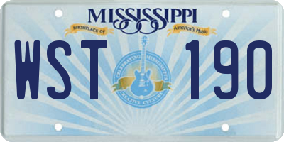 MS license plate WST190