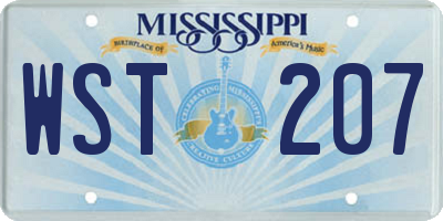 MS license plate WST207