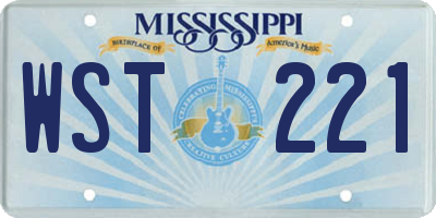 MS license plate WST221