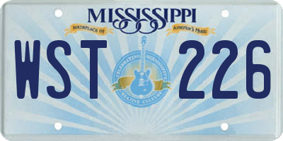 MS license plate WST226