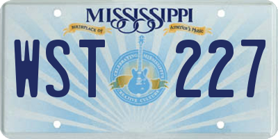 MS license plate WST227