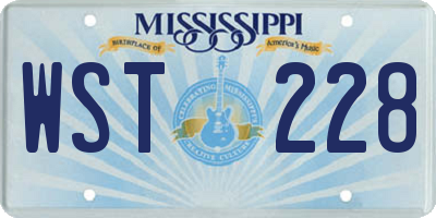 MS license plate WST228
