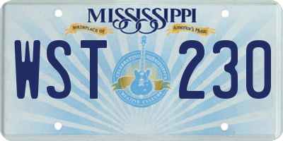 MS license plate WST230
