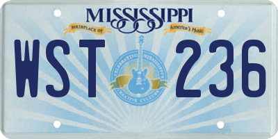 MS license plate WST236