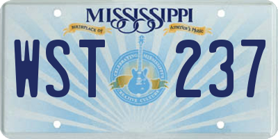 MS license plate WST237