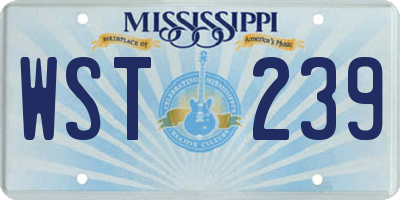 MS license plate WST239