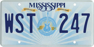 MS license plate WST247