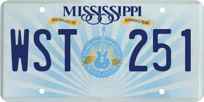 MS license plate WST251
