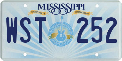 MS license plate WST252