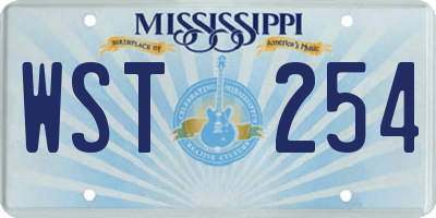 MS license plate WST254