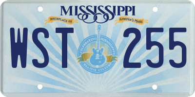 MS license plate WST255