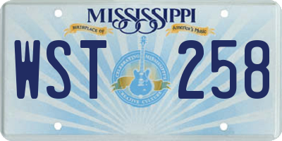 MS license plate WST258