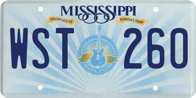 MS license plate WST260