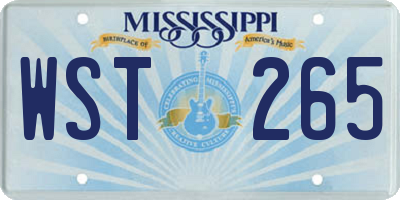 MS license plate WST265