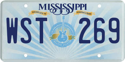 MS license plate WST269