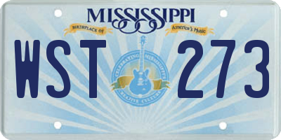MS license plate WST273