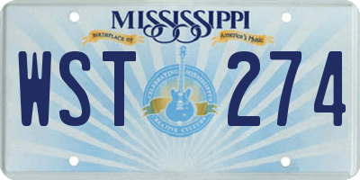 MS license plate WST274