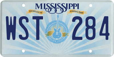 MS license plate WST284