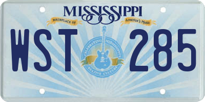 MS license plate WST285
