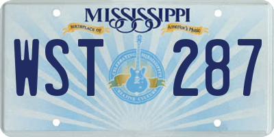 MS license plate WST287