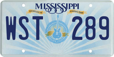 MS license plate WST289