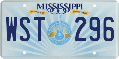 MS license plate WST296