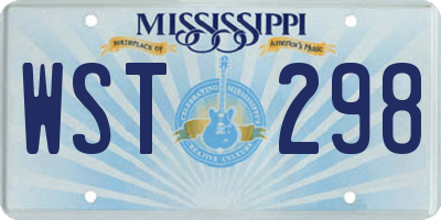 MS license plate WST298