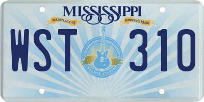 MS license plate WST310