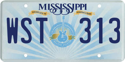 MS license plate WST313