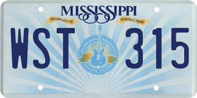 MS license plate WST315