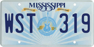 MS license plate WST319