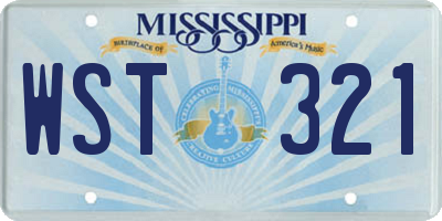 MS license plate WST321