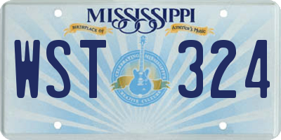 MS license plate WST324
