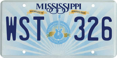 MS license plate WST326