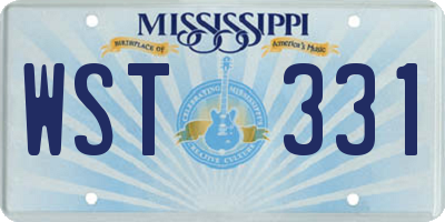 MS license plate WST331