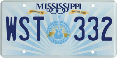 MS license plate WST332