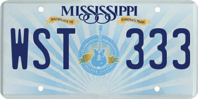 MS license plate WST333