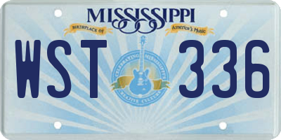 MS license plate WST336