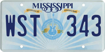 MS license plate WST343