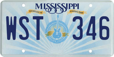 MS license plate WST346