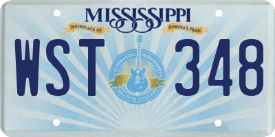 MS license plate WST348
