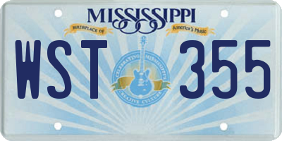 MS license plate WST355
