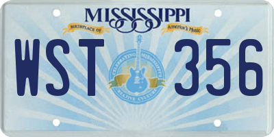 MS license plate WST356