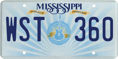 MS license plate WST360