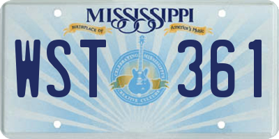 MS license plate WST361