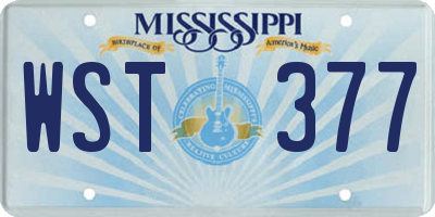MS license plate WST377