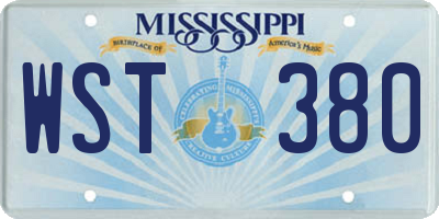 MS license plate WST380