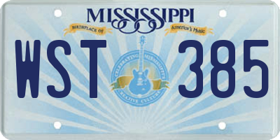 MS license plate WST385
