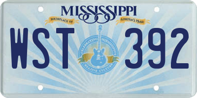 MS license plate WST392