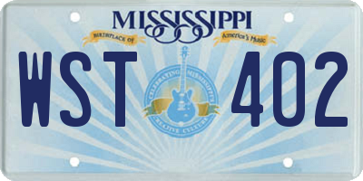 MS license plate WST402